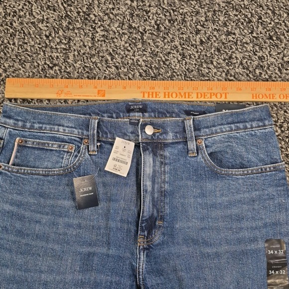 J.Crew Straight Selvedge Flex Jeans Mens 34x32 Dark Wash Denim NWT $158 - Picture 4 of 10